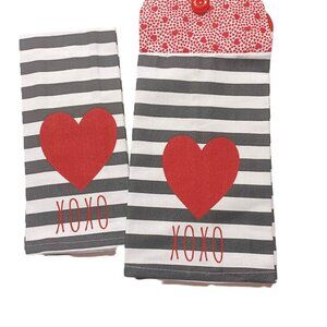 Valentine XOXO Hanging kitchen towel set of 2